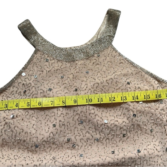 Elegant Light Pink Beaded Evening Gown - Picture 4 of 7